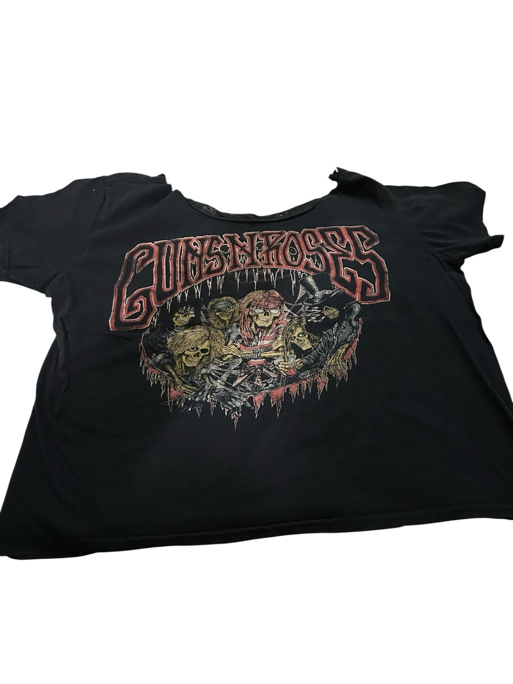 Guns n Roses crop T-shirt band tour large cropped Use Your Illusion 1992-1993